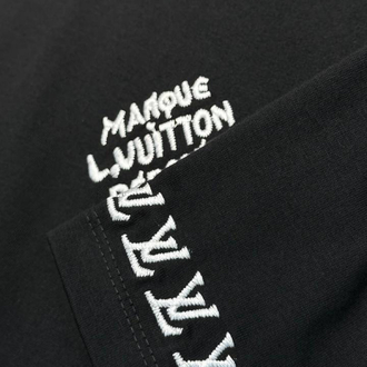 LV Siyah Pamuklu T-Shirt