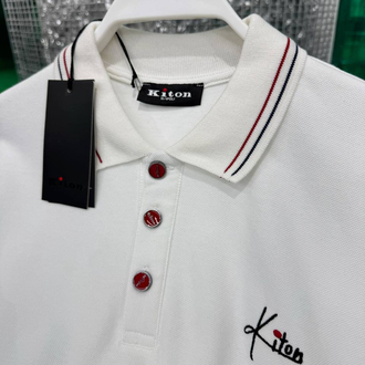 KITON Beyaz Polo Yaka T-Shirt