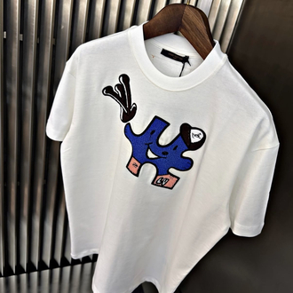 LOUIS VUITTON Kabartmalı T-shirt Beyaz