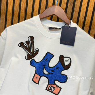 LOUIS VUITTON Kabartmalı T-shirt Beyaz