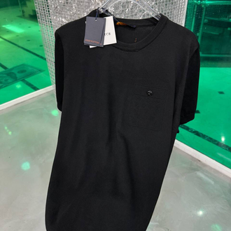 LV Siyah Triko Pamuklu T-Shirt