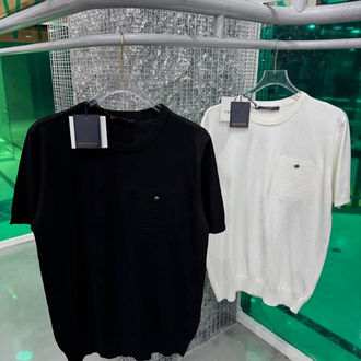 LV Siyah Triko Pamuklu T-Shirt