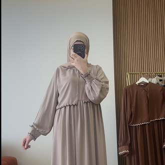 Sare  Nakış yelekli elbise bej (kargo ücretsiz ) 