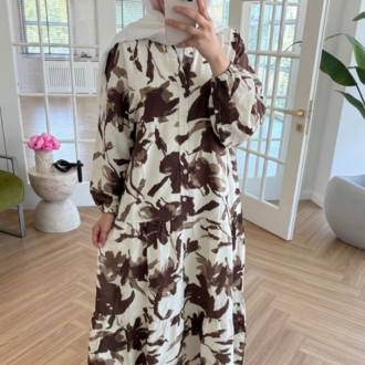 YENİ SEZON DESENLİ MANGO KUMAŞ ELBİSE