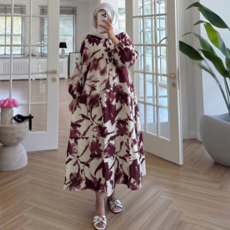 YENİ SEZON MANGO KUMAŞ DESENLİ ELBİSE
