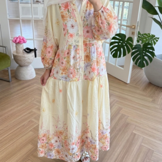YENİ SEZON ÇİÇEK DESENLİ MANGO KUMAŞ ELBİSE