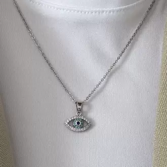 Silver Göz Detay Kolye