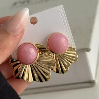 Pembe Taşlı Küpe