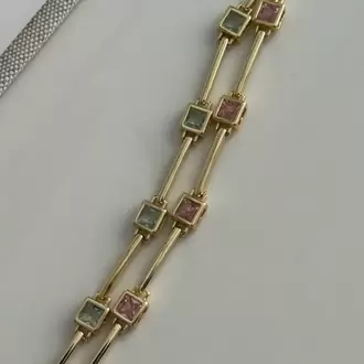 VIP Mavi/Pembe Taşlı Bileklik