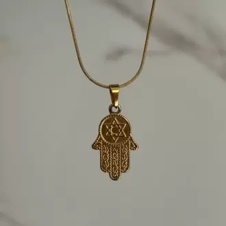 Çelik Hamsa Kolye