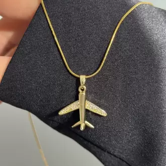 Gold Uçak Kolye