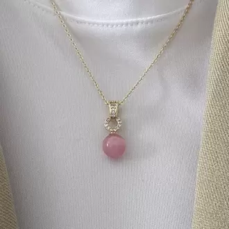 Gold Pembe Taş Kolye