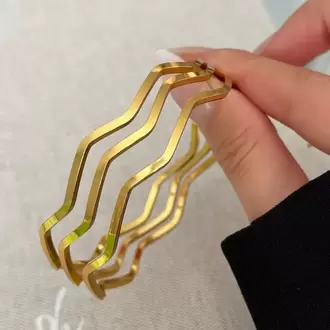 Çelik 3'lü Zikzak Bilezik (60mm)