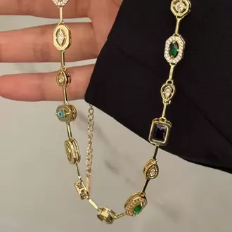 VIP Aura Renkli Taşlı Kolye