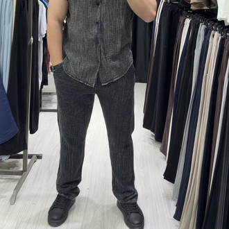 Keten pantolon yıkama kumaş