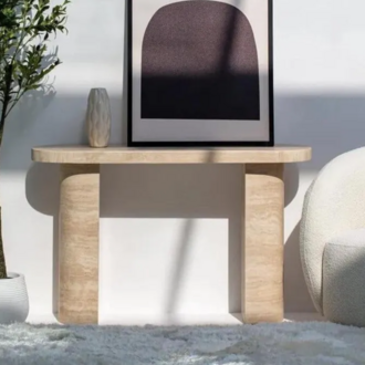 Dune Travertine Console Table