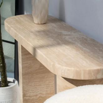 Dune Travertine Console Table