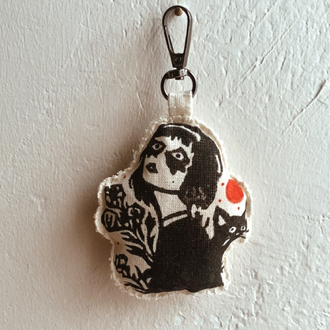 El yapımı Charm - Linol Baskı - Bagged Trouble IV