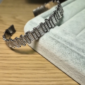 VIP Silver Zirkon Taşlı kelepçe