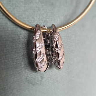 Zirkon Taş Detaylı Silver Küpe