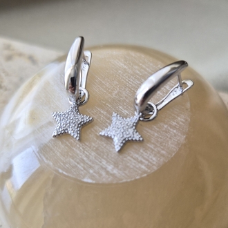 Silver Yıldız Detaylı VIP Küpe