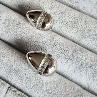 Silver Minimal Taş Detaylı Küpe
