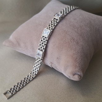 3 taşlı silver bileklik