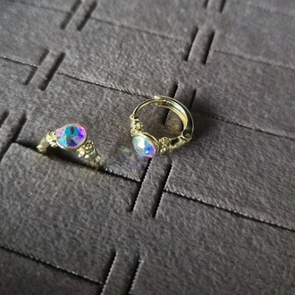 Swarovski Minimal Halka Küpe