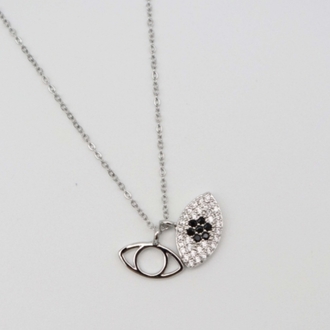 Silver Minimal Göz Kolye