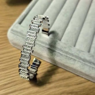 VIP Silver Zirkon Taşlı kelepçe