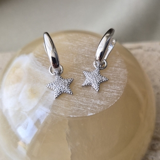 Silver Yıldız Detaylı VIP Küpe
