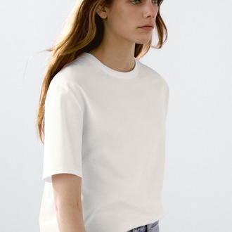 Massimo Dutti Basic Beyaz T-shirt