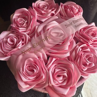 Pembe Kadife Kutuda Taş Kaplama 9’lu Pembe Gül | Özel Tasarım Hediye