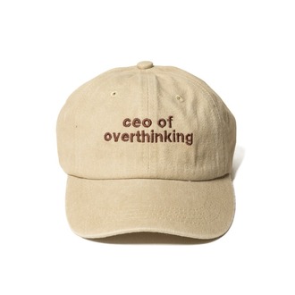 Yazı Nakışlı Şapka Pamuk Kumaşlı ve Ceo of Overthinking Sloganlı Şapka