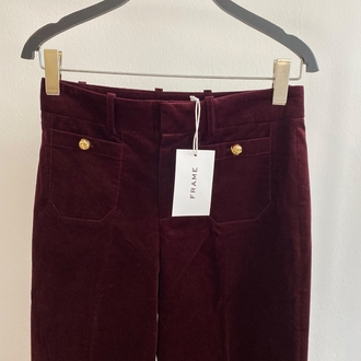 Frame Bordo Kadife Pantolon