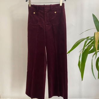 Frame Bordo Kadife Pantolon