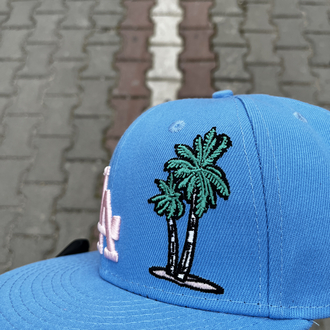 Los Angeles Dodgers Palm Tree Blue Fitted Cap