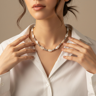 Silver İnci Kolye No:02–PN02