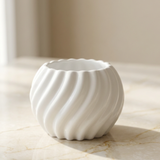 White Spiral Vase