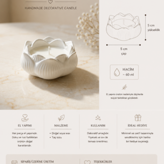 White Lotus Candle | Handmade Decorative Candle