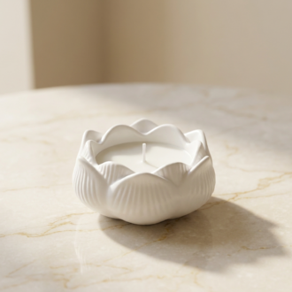 White Lotus Candle | Handmade Decorative Candle