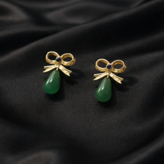 Verde Ribbon Jade Earrings