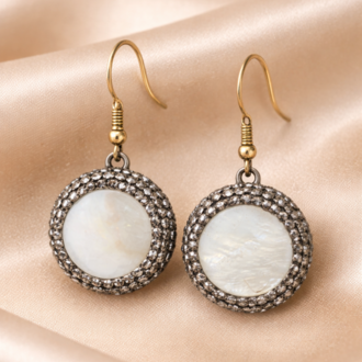 Luna Halo Mother of Pearl Earrings