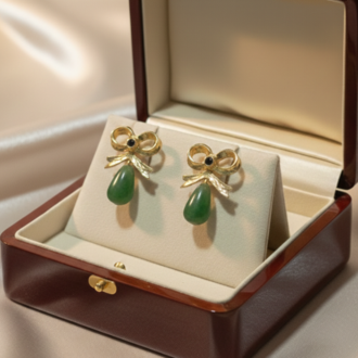 Verde Ribbon Jade Earrings