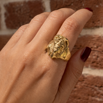 Sculpted Face Ring