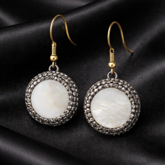 Luna Halo Mother of Pearl Earrings