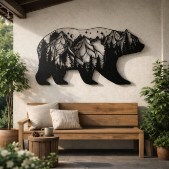NORDIDA WILDNORTH Ayı Metal Duvar Tablosu – 120x60 cm | WND-605