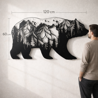 NORDIDA WILDNORTH Ayı Metal Duvar Tablosu – 120x60 cm | WND-605