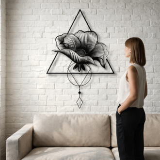 NORDIDA Geometrik Açelya Metal Duvar Tablosu – Northline Collection | NLN403 | 90x116 cm