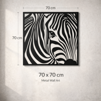NORDIDA Zebra Metal Duvar Tablosu 70x70 cm – WILDNORTH Collection | WDN603